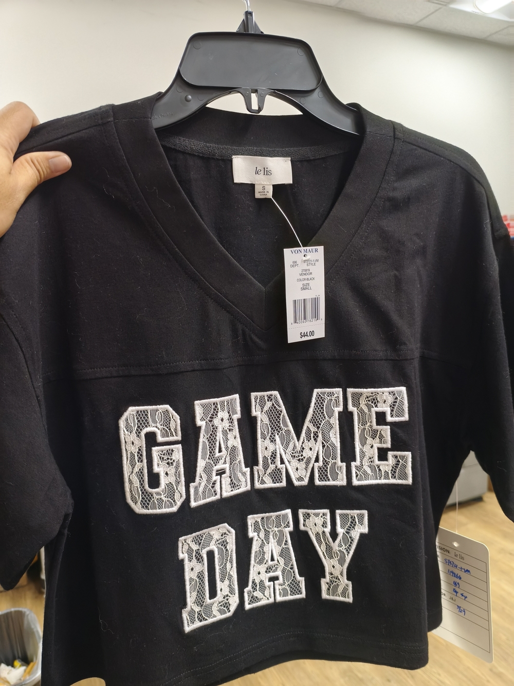 Von Maur Game Day Graphic Black & White NWT